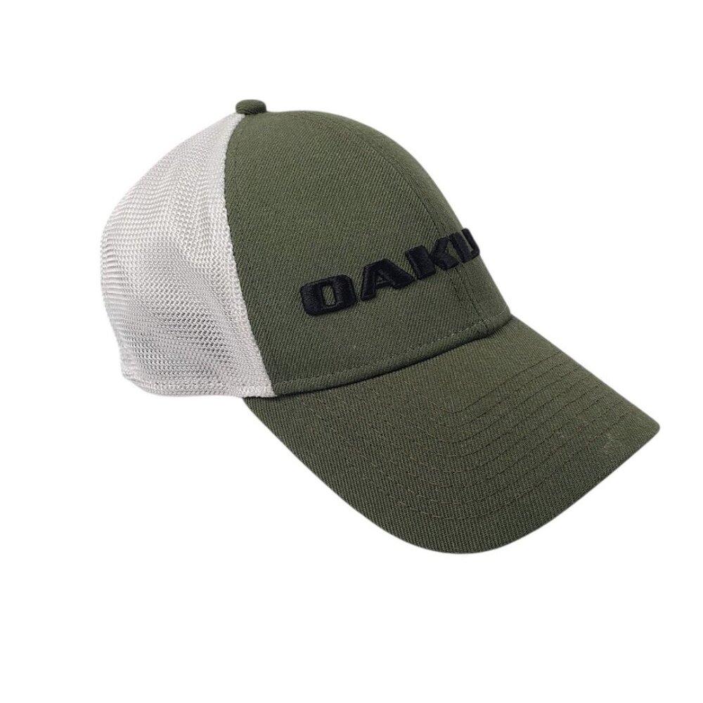 Oakley New Era Trucker Hat Cap 9Forty Adjustable Snap Back Green and White Mesh